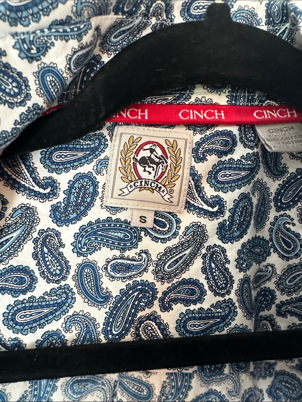 Cinch Blue and White Paisley Button-Up Shirt - Picture 2 of 2